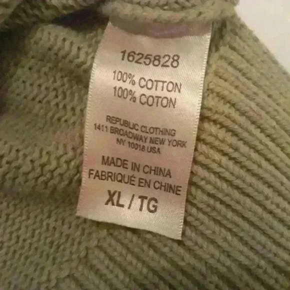 Philosophy Khaki knit scoop standard fit neck cotton long sleeve sweater  XL - Picture 5 of 5